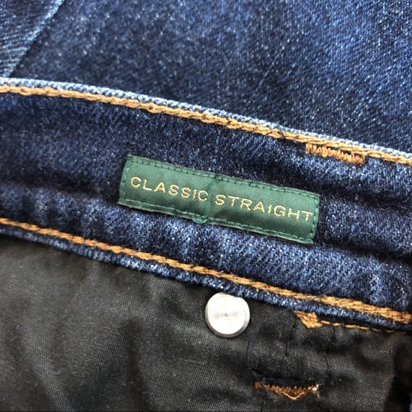 Lauren Ralph Lauren Blue Dark Wash High Rise Classic Straight Jeans - Picture 7 of 8
